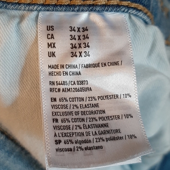 American Eagle Outfitters Extreme Flex Slim Straight Men's Jeans 34 x 34 AEO - Picture 9 of 10